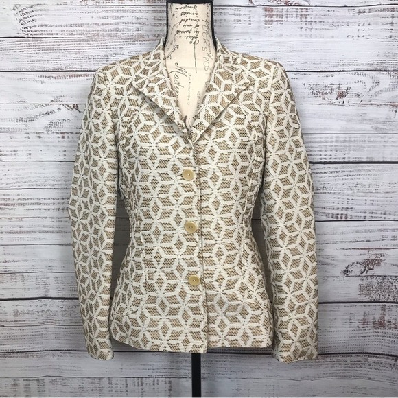 Zanella Career 3 Button Business size 8 tweed made in Italy blazer jacket - Picture 1 of 9